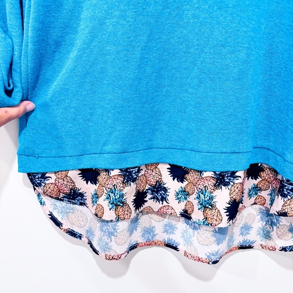 SIMONS Turquoise sweater with pineapple - Picture 6 of 8